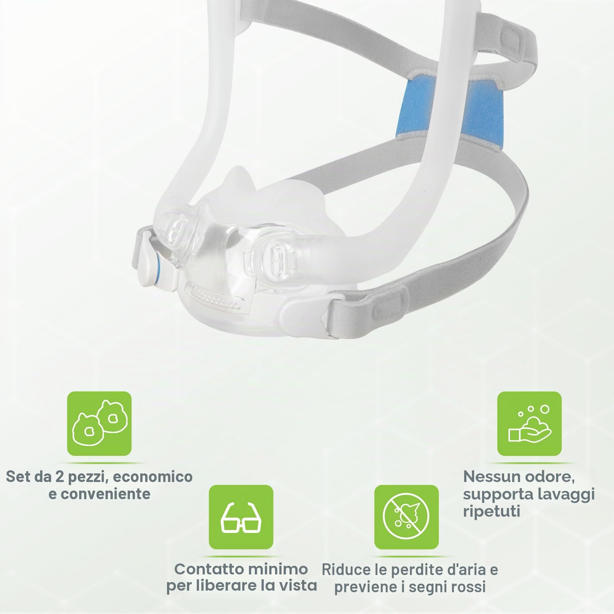 2 Confezioni Cuscino di Ricambio per Airfit F30i (M) Materiale di Ricambio per Tenuta Sicura e Aderenza Perfetta