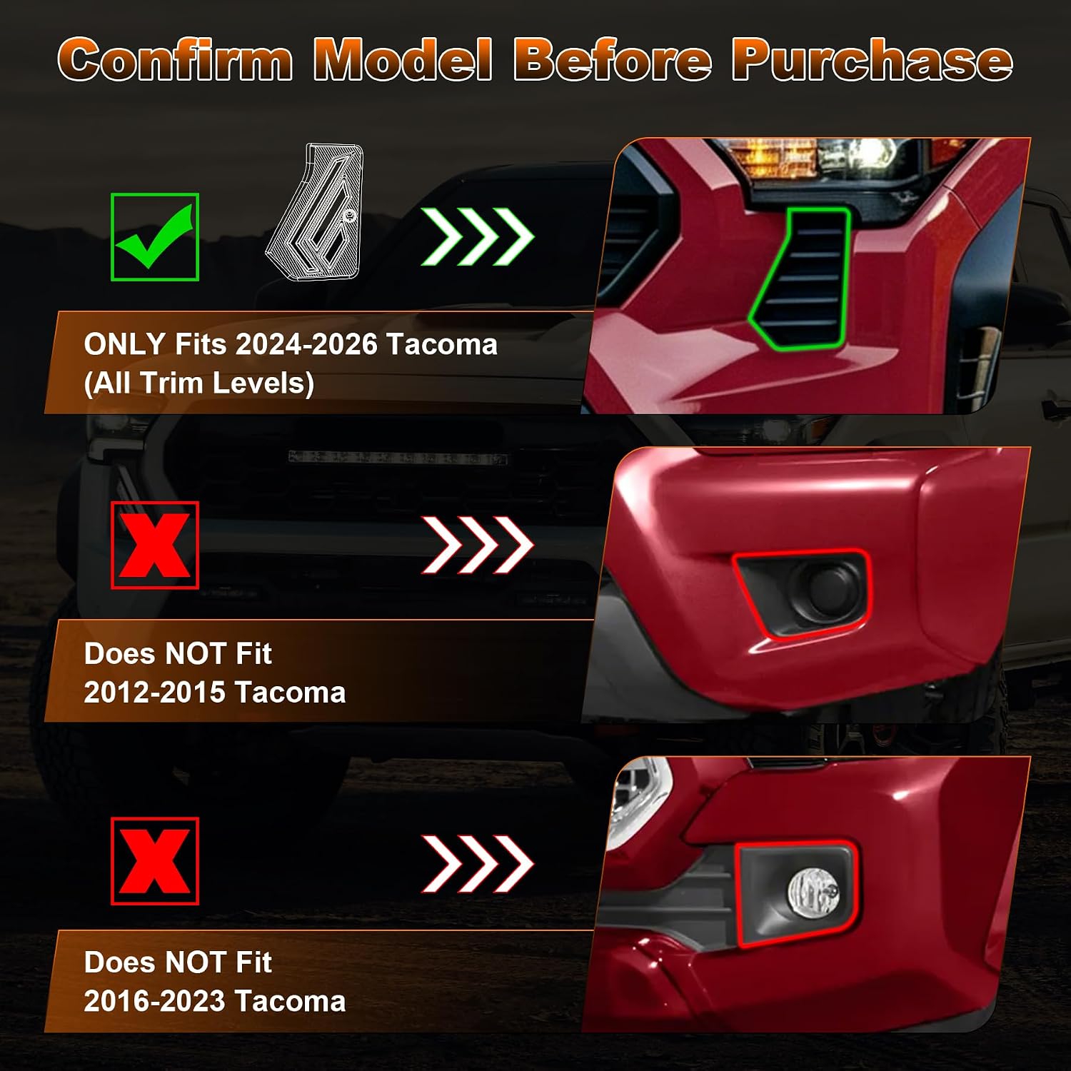 LED Fang Lights for GEN 4 Toyota Tacoma 2024-2026 image 3