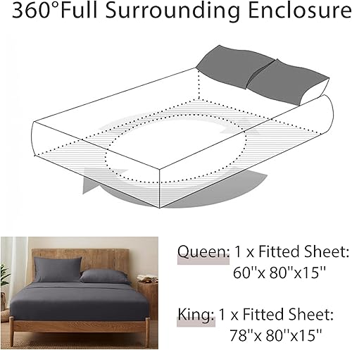 Miniatura 3 de ATLINIA Funda de colchón 100 % lino, 1 pieza lavada a la piedra con bolsillo profundo de 15 pulgadas hecha de lino puro francés, ropa de cama