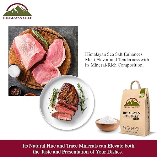 Miniatura 6 de Himalayan Chef Sal marina de grano grueso, bolsa de 5 libras, pura, natural, kosher, sin OMG, rica en minerales, para cocinar, condimentar, hornear,
