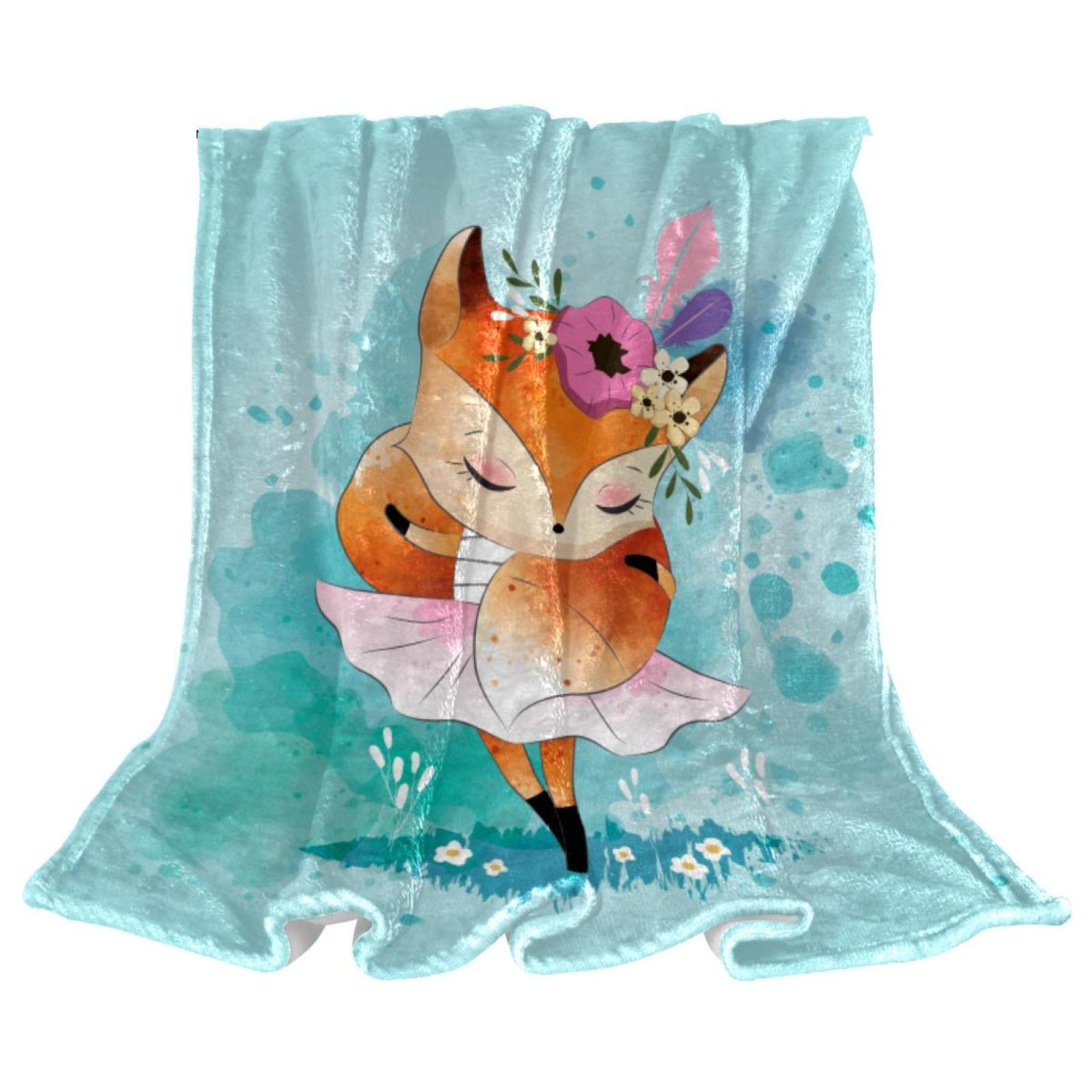 Couverture polaire légère Little Fox en peluche raffinée pour sublimer votre canapé chic