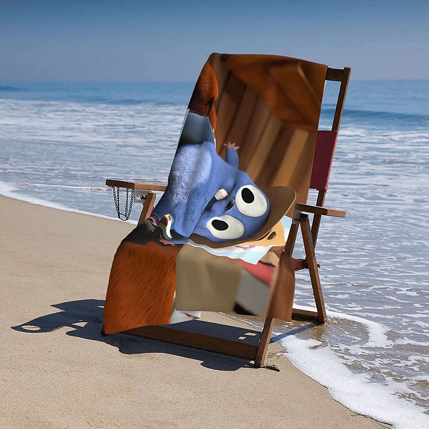 APOH Grizzy and The Lemmings Cartoon Strandhanddoek, badhanddoek voor kinderen en jongeren, geschenken zacht beer-patroon, handdoek, strand, polyester (150 x 75 cm, Grizzy1