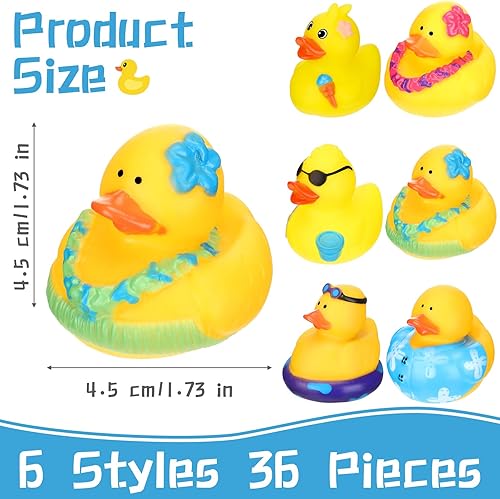 Miniatura 9 de Honoson 36 patos de goma de Navidad a granel, mini patos de goma de Navidad, recuerdos de fiesta de Navidad para Navidad, cumpleaños, recompensas de