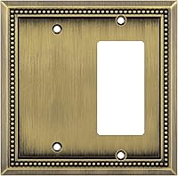 Vista 132 de Henne Bery Sunken Pearls - Placa de pared decorativa resistente para interruptor, cubierta para tomacorrientes (doble dúplex, níquel satinado)