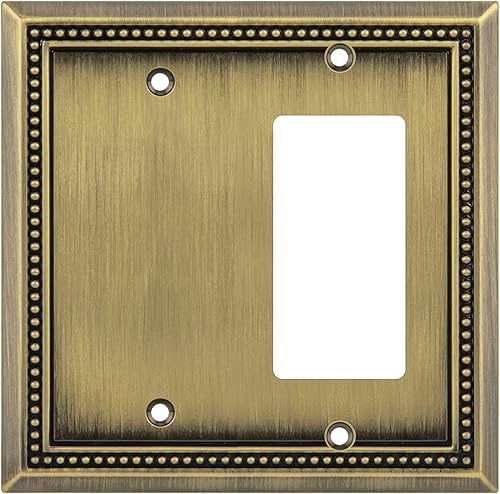 Vista 534 de Henne Bery Sunken Pearls - placa decorativa de pared para interruptor (Palanca simple, 2 unidades, níquel satinado)