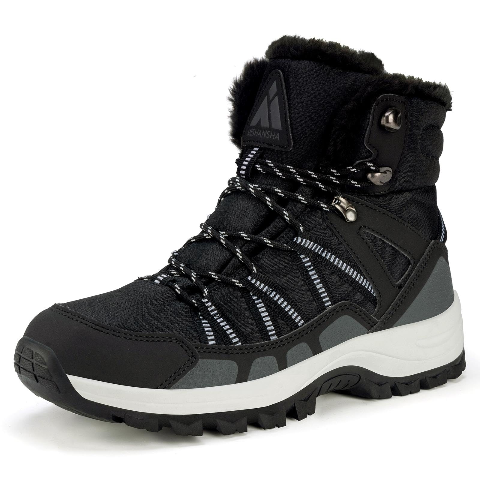 Mishansha Womens Winter Snow Boots Waterproof Warm Fur Lined Ankle Hiking Boot Non-Slip Outdoor Cold Weather Shoes