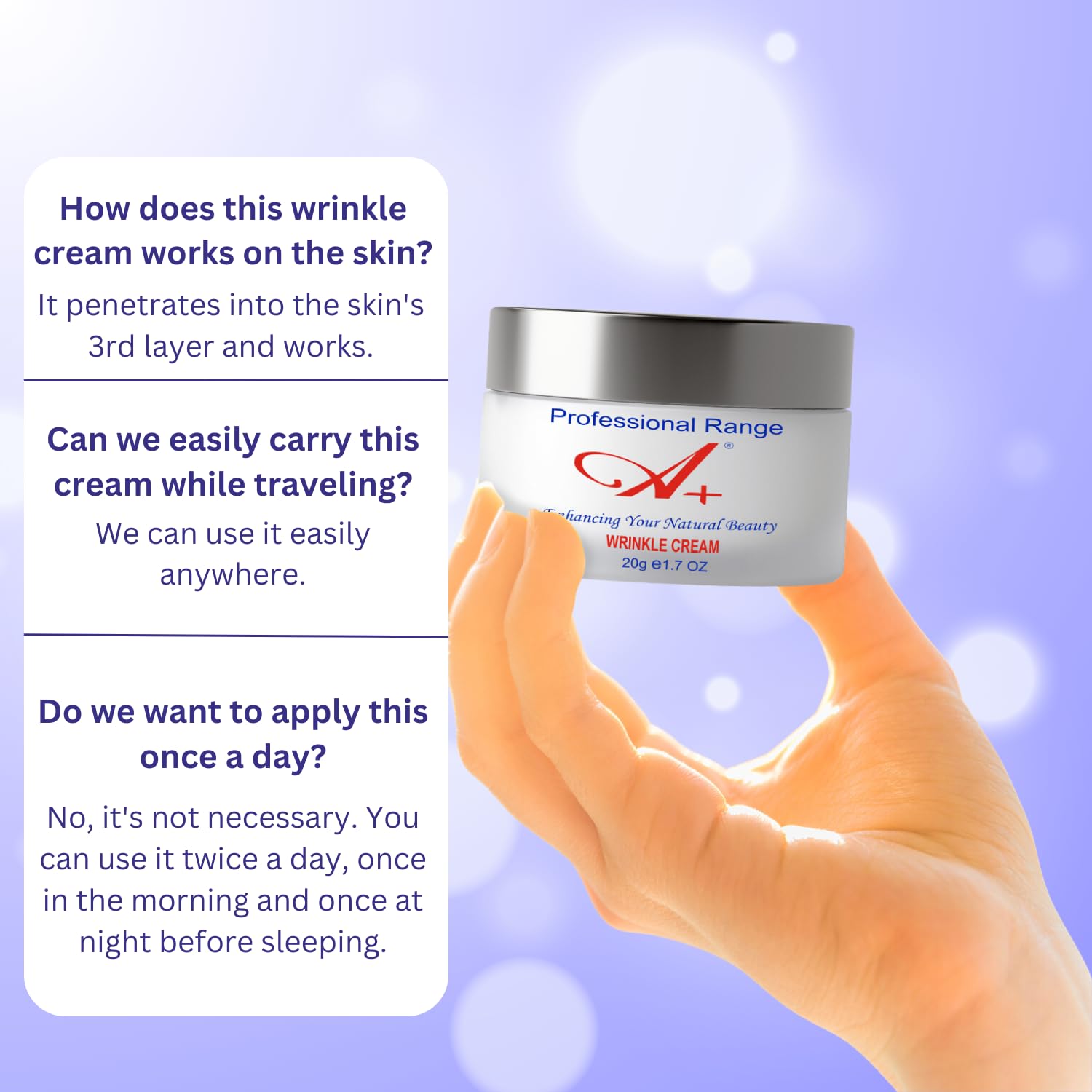 A+ Wrinkle Cream For Fine Lines & Loose Skin | Anti Ageing Cream
