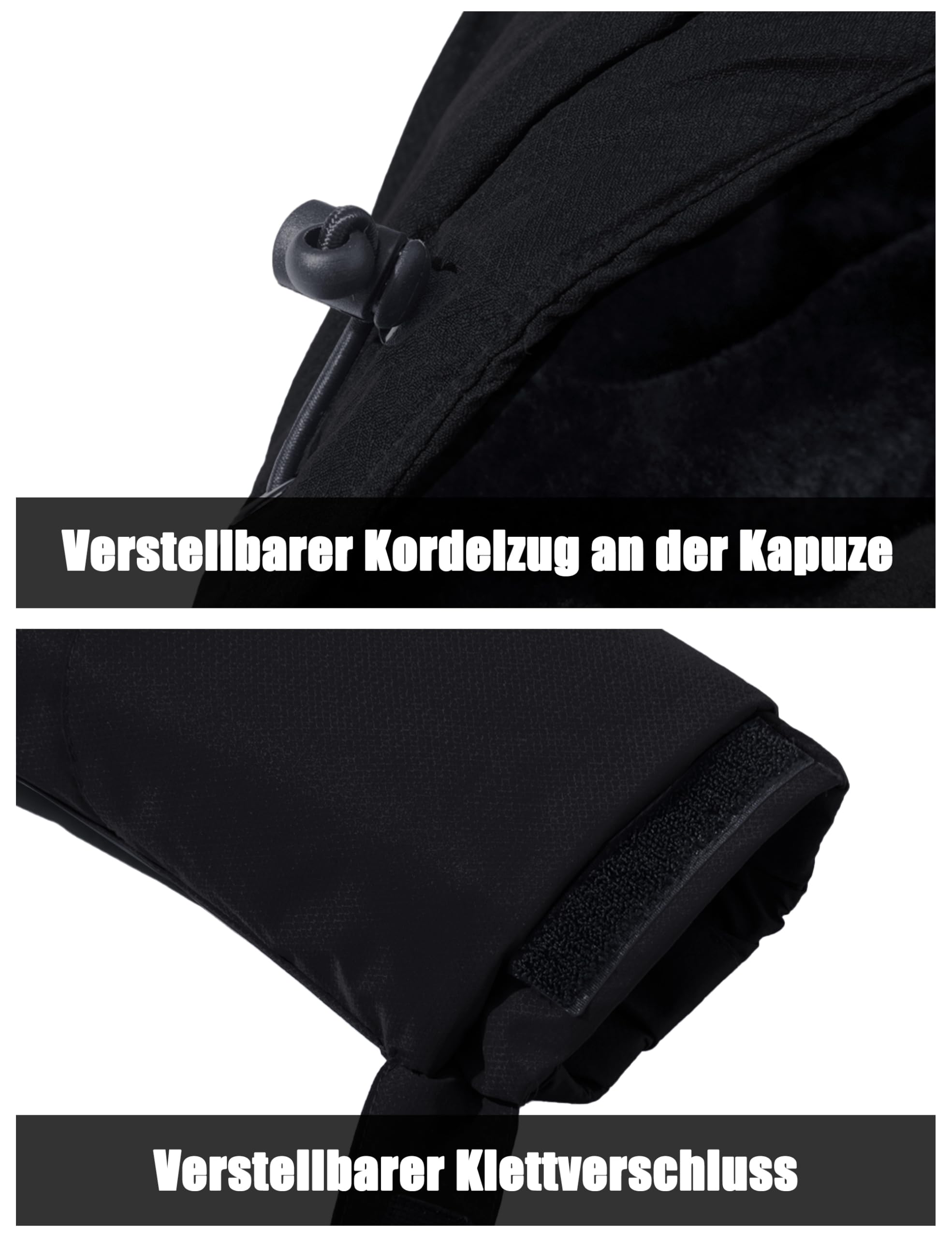 MAGCOMSEN Herren Winter Skijacke Fleece Gefüttert Softshelljacke Wasserdicht Winddicht Atmungsaktiv mit Abnehmbarer Kapuze