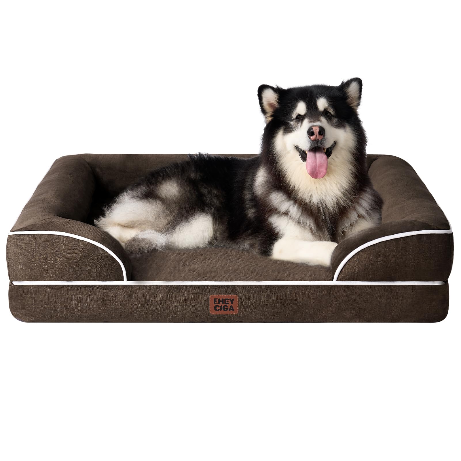 EHEYCIGA Orthopädisches Hundebett, Memory Foam Hundekorb, Waschbar Hundesofa Wasserdicht rutschfest, Hundecouch mit Hohem Rand