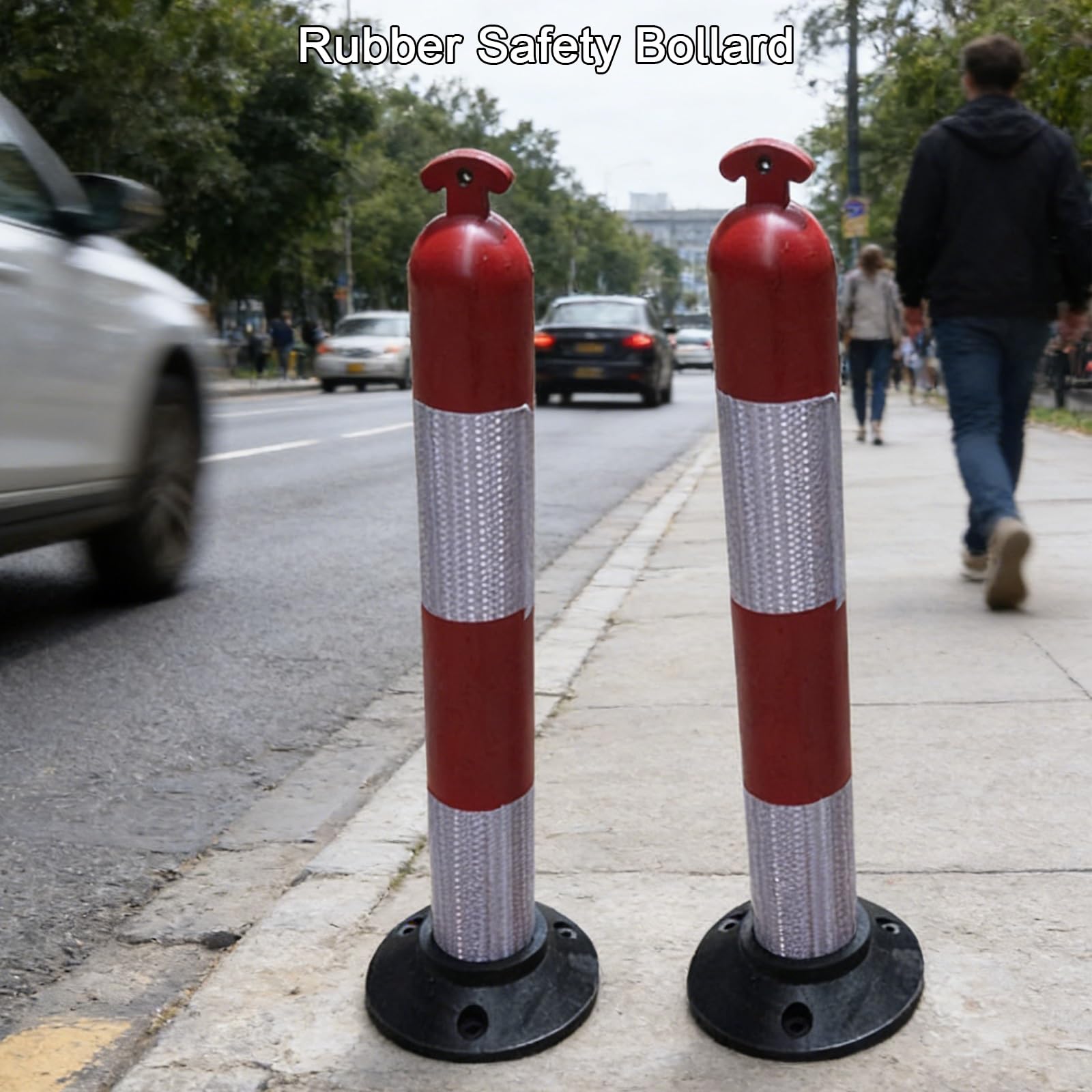 Conos Señalizacion, Conos de Advertencia de Caucho, Base Desmontable. se Puede Conectar a Cadenas y Cintas de Advertencia. Ideal para Estacionamientos y Arcenes (2 PCS)