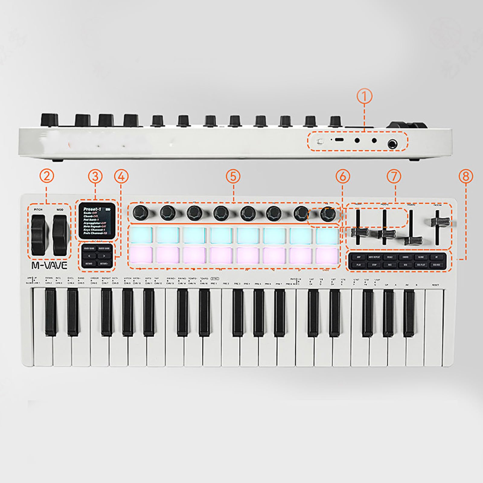 Pratico 37 Nota Tastiera USB Music Controller Abs Construction Easy Setups Per I Produttori Creazione Musicale Tastiera USB Con Pulsante Programmabile