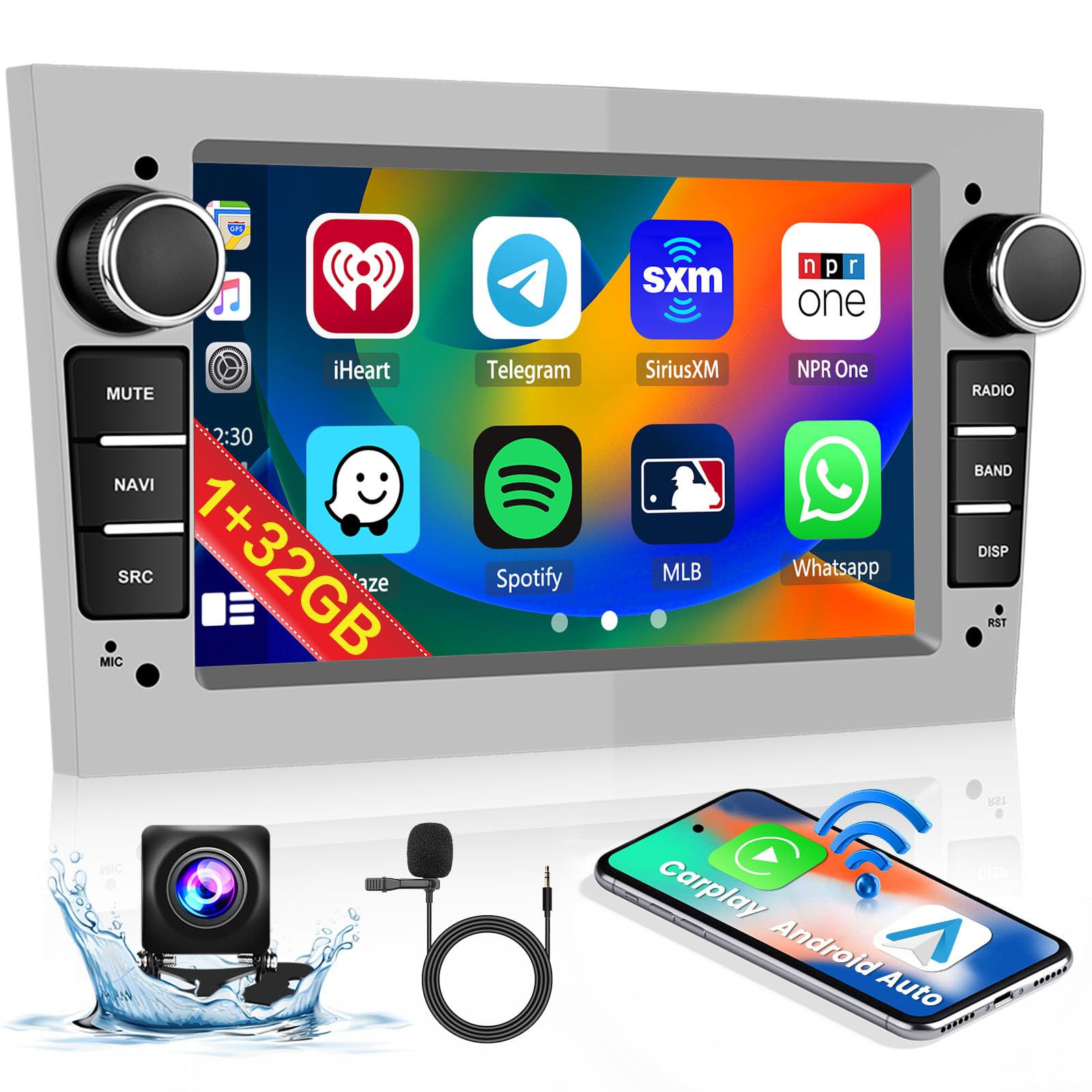 8 Core 6G+128G 7 Android Autoradio per Opel Corsa Astra Meriva Antara Vectra Zafira Vivaro Combo Senza Fili Carplay Android Auto Mirror Link Bluetooth WiFi GPS FM/RDS/EQ/DSP SWC Telecamera Posteriore