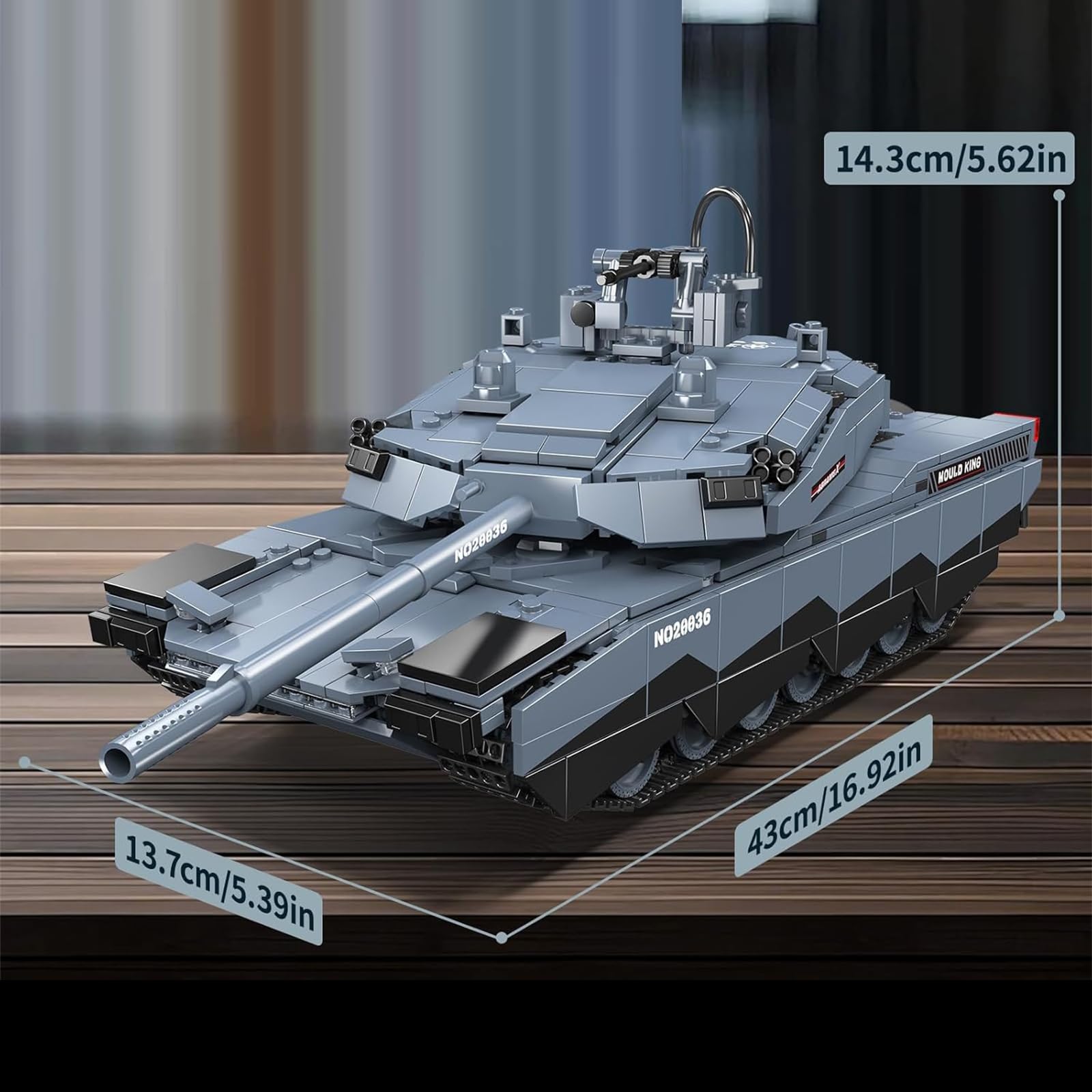 Mould King 20036 Tank Building Blocks Model MOC Abrams-X Remote