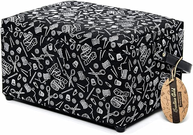 Hemline Gold Sewing Box: (M): Hemline Gold Notions Print