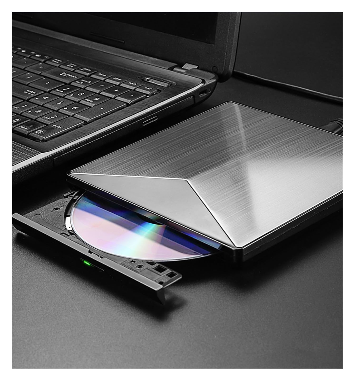 Lecteur DVD Lecteur Optique Externe HD 4K USB/Type-c Double Interface 3.0 en Aluminium for Gravure De DVD Blu-Ray