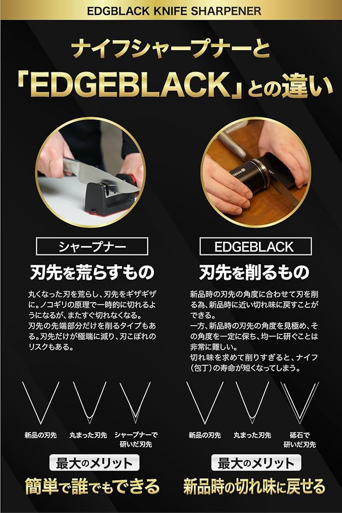 EDGBLACK ナイフシャープナー Amazon.co.jp: 【公式】 EDGBLACK エッジブラック ナイフシャープナー