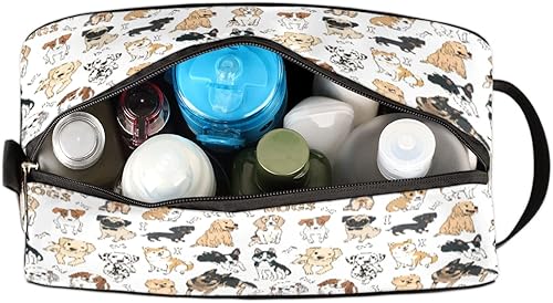 Miniatura 5 de Neceser de viaje, bolsa de aseo con textura de softbol, kit de dopp, organizador de cosméticos, bolsa de maquillaje, bolsa de afeitado para ducha