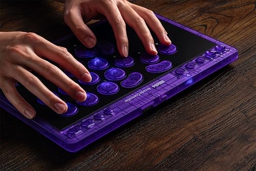 Vista 9 de 8BitDo All-Button Arcade Controller for Switch & Windows – 3 Connection Modes, Low-profile Linear Switches, 4 Programmable Buttons, Hot-swappable