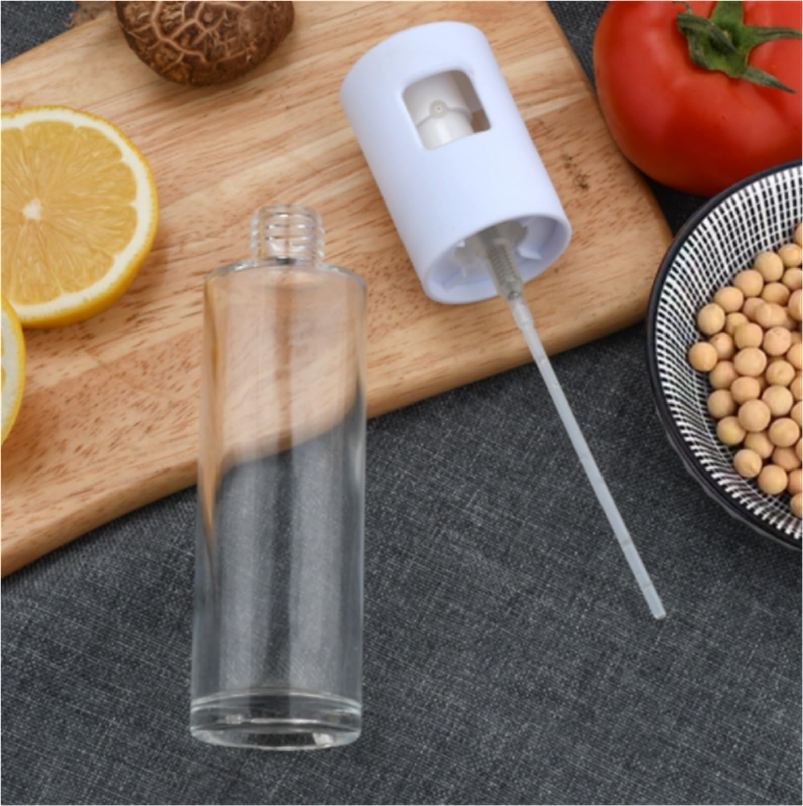 Ölsprüher Für Speiseöl Haushaltsglaspresse Typ Olivenöl Sprühflasche For Luftfritteuse Braten Grillen Grillen Küche(Black)