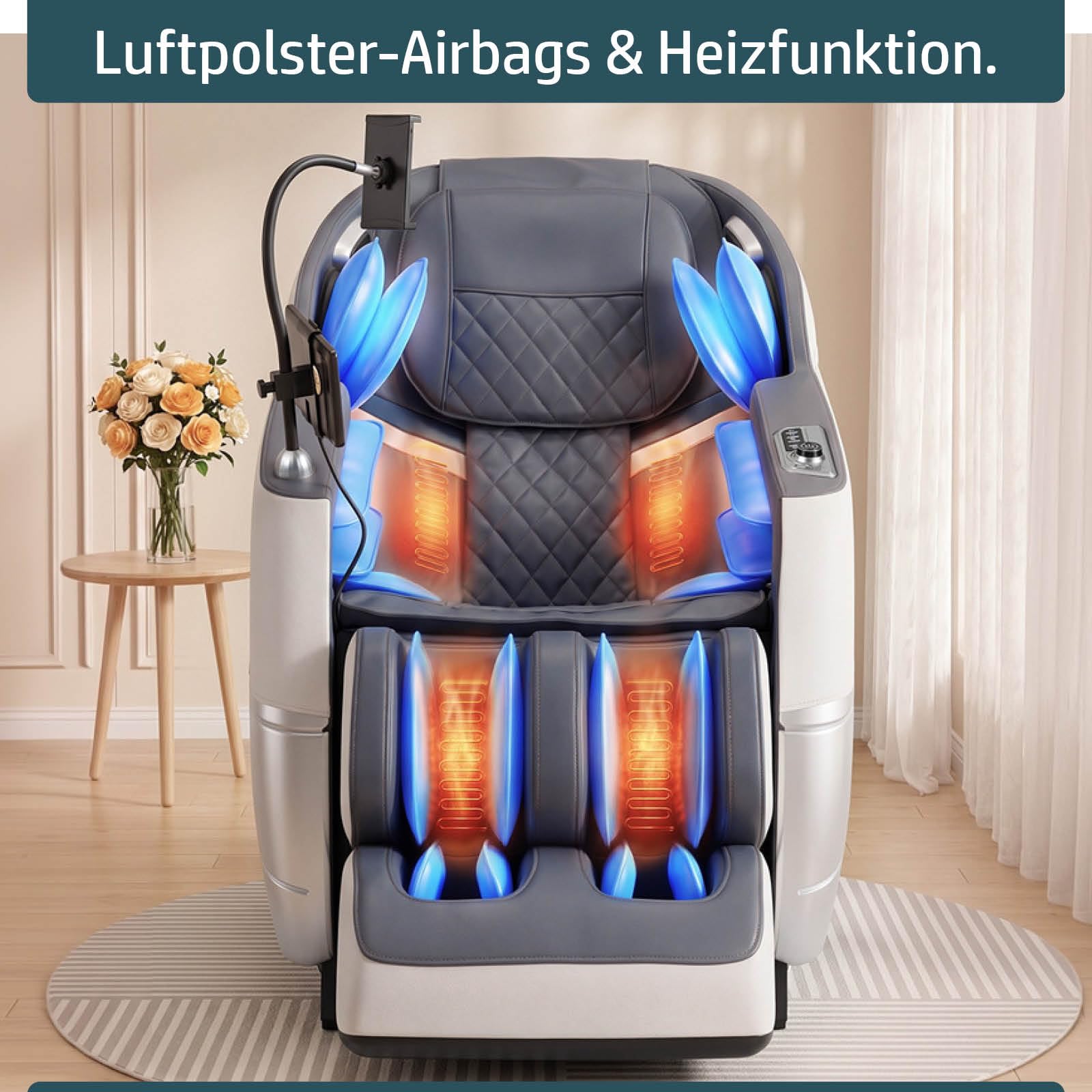 BRAST Ambiness Massagesessel Relaxsessel NALA | 42 Massageprogramme | deutsche Bediensprache | Zero Gravity-Funktion | 3D-Massagetechnologie Ganzkörpermassage + Wärmefunktion | Weiß