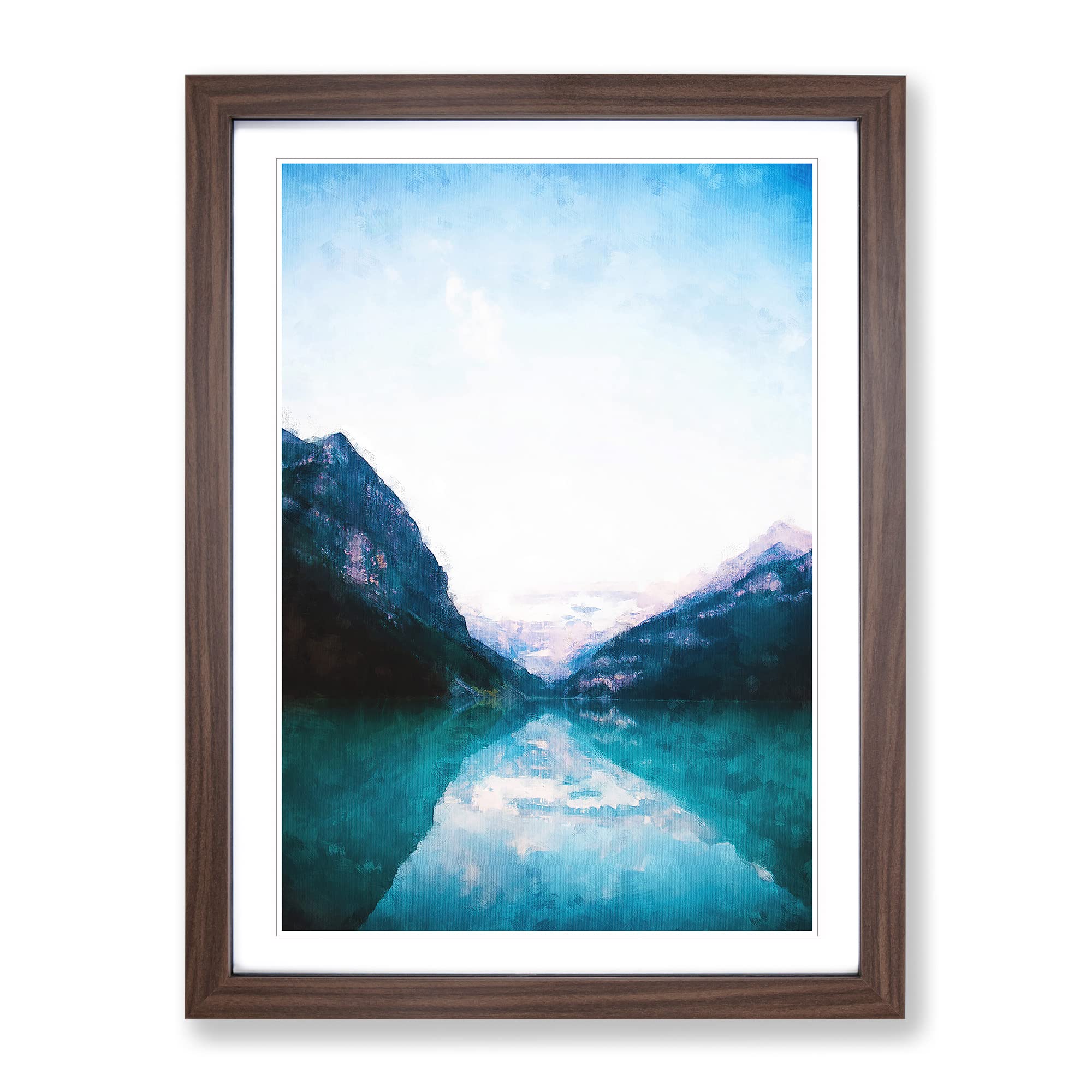 Lake Louise In Canada Abstract Painting Modern Framed Wall Art Print
