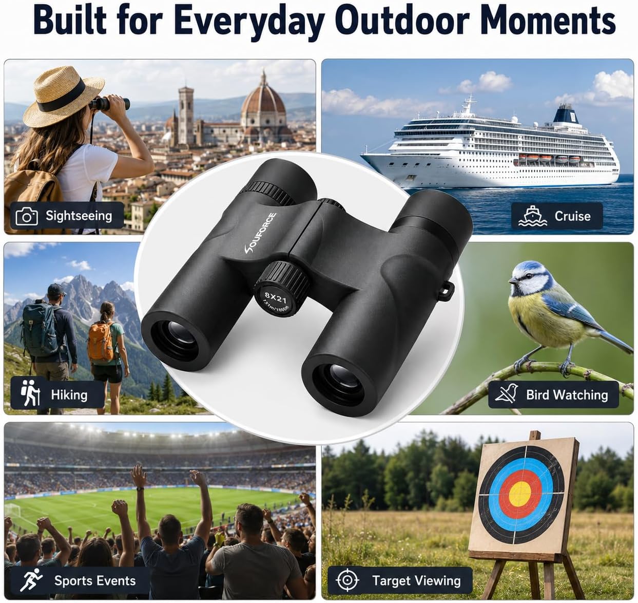 Amazon.com: 8x21 Compact Binoculars for Adults BAK4 Prism High