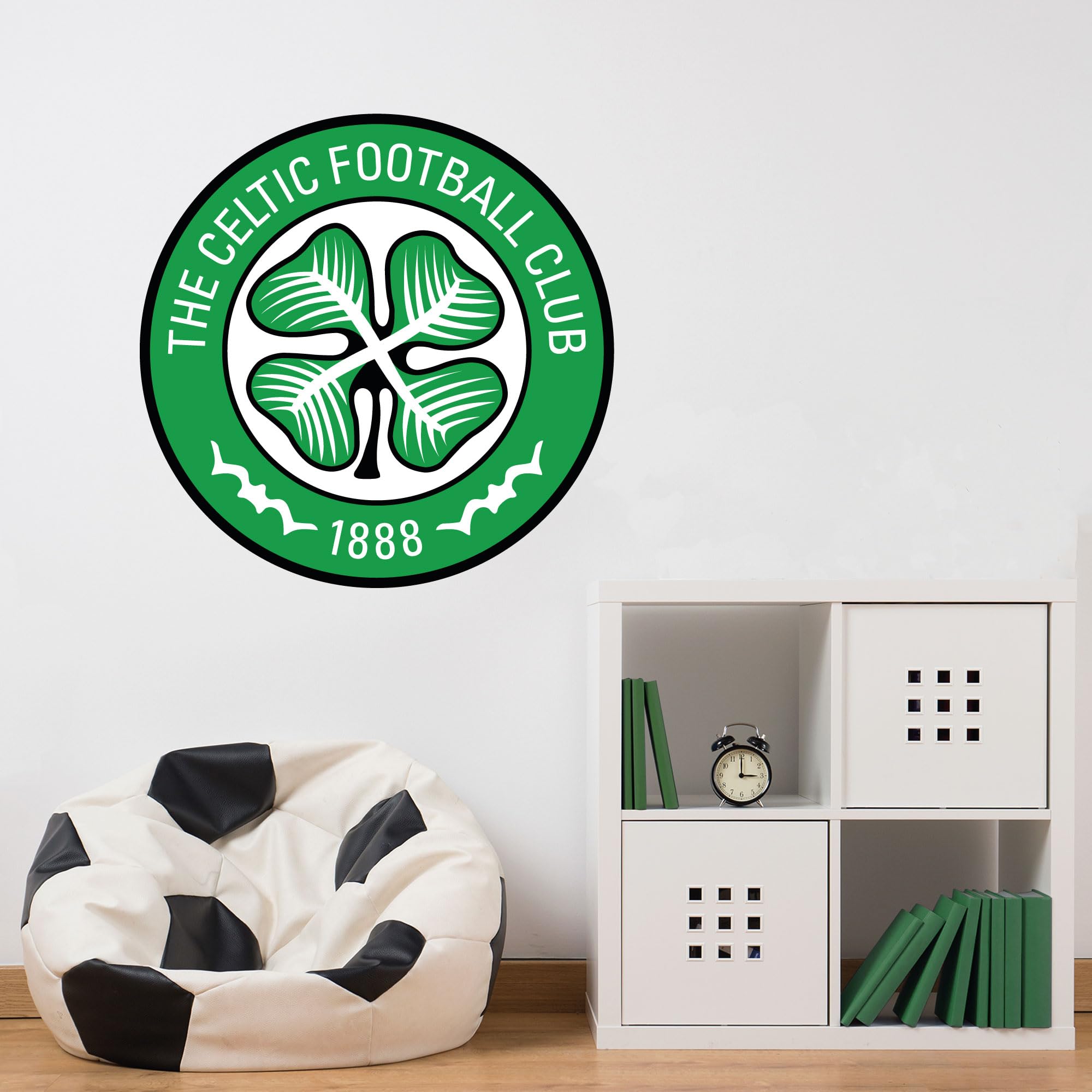 Beautiful Game Green Celtic Football Club Crest Wall Sticker Official Merchandise (60Cm)