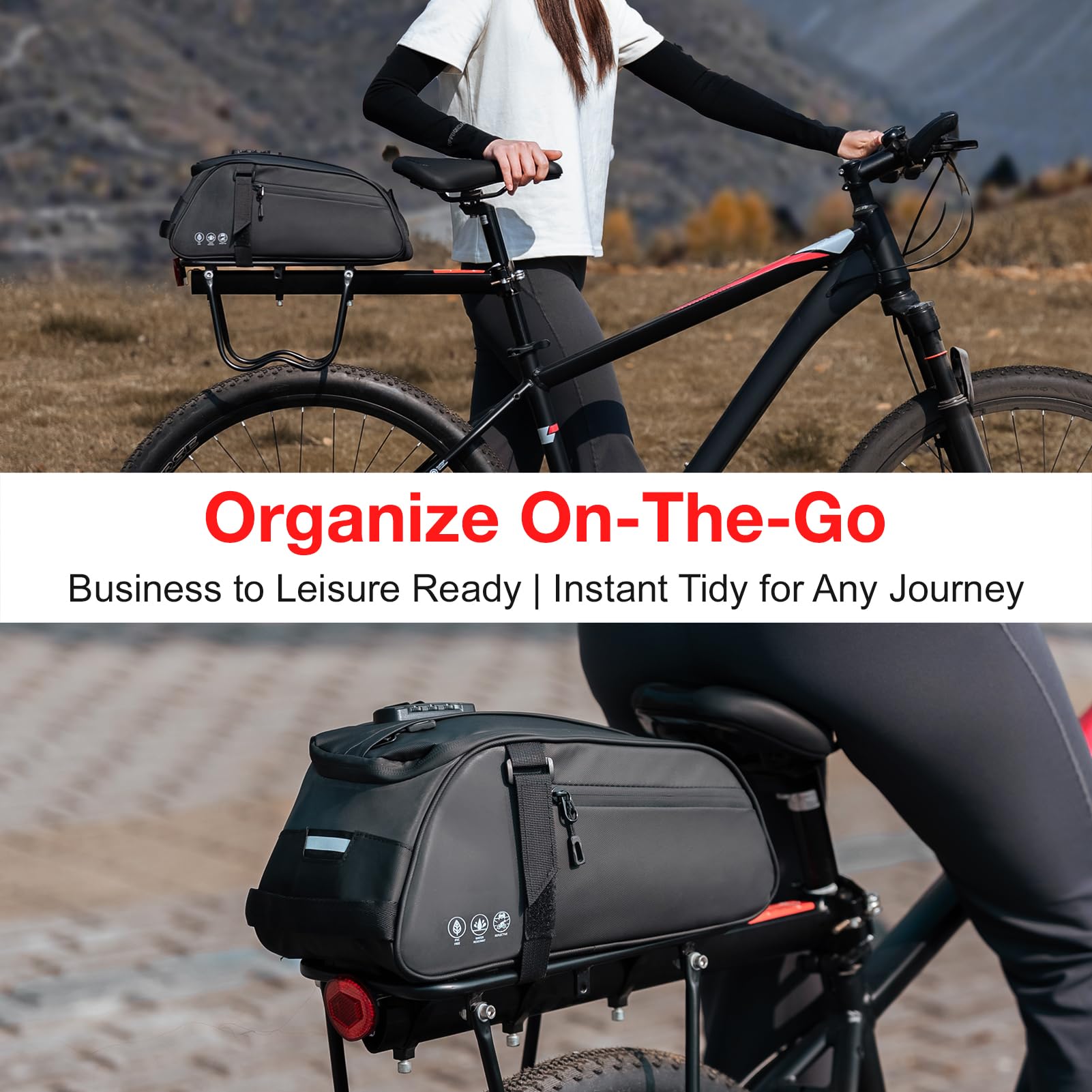 Amazon.co.jp: OFFBONDAGE 自転車 リアバッグ キャリアバッグ 防水 大