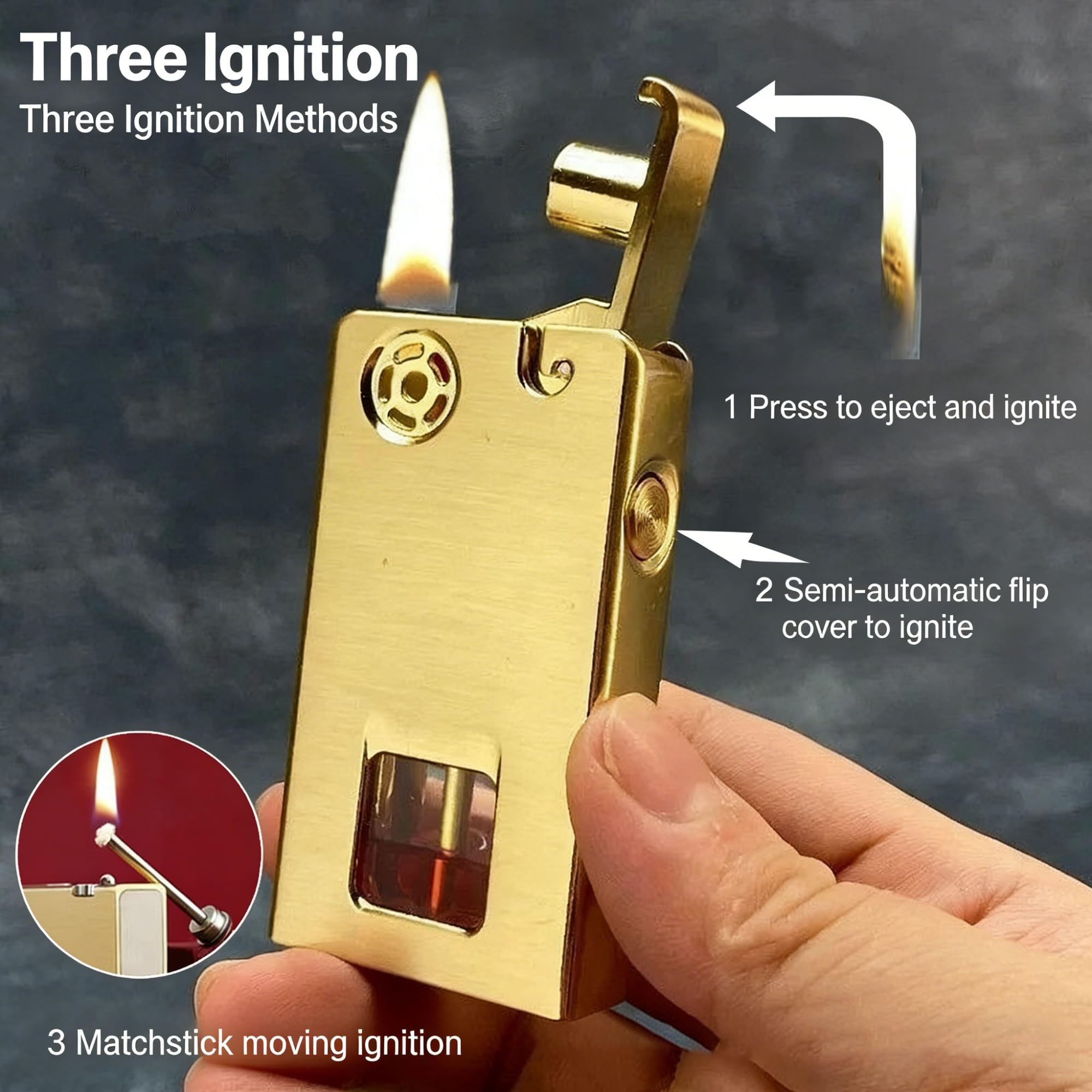 Encendedor de queroseno portátil, estilo antiguo, recargable, para hombres, perfecto para camping, barbacoa y uso al aire libre