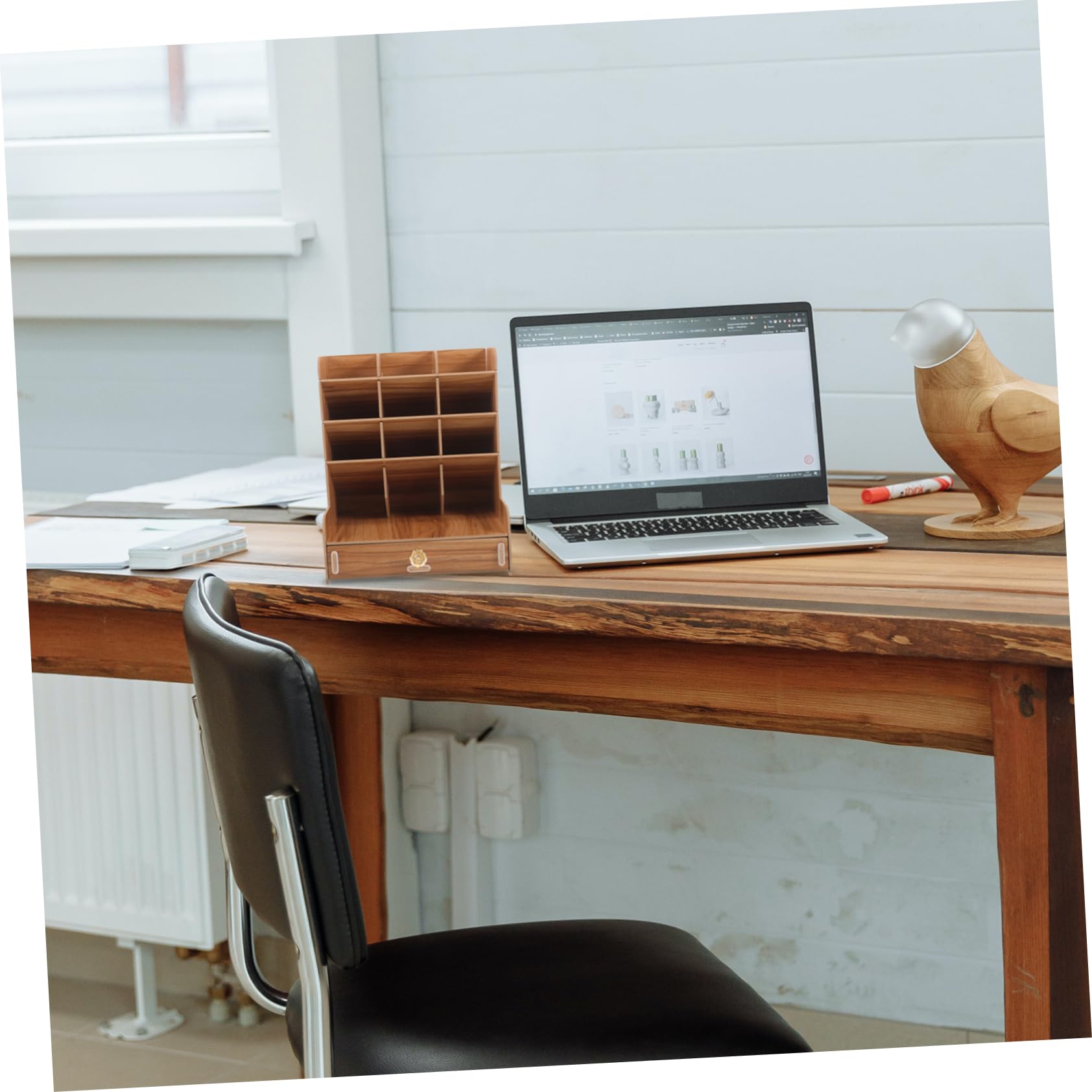 Alipis Stifteköcher Schreibtisch mit Fach Kompakter Stiftehalter für Büro und Kosmetik Leicht Glatt und Einfach zu Reinigen