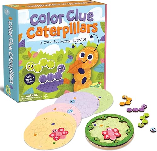 Miniatura 1 de Peaceable Kingdom Color Clue Caterpillars - Rompecabezas magnéticos para niños a partir de 4 años