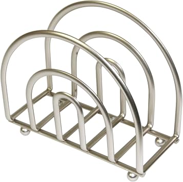 Home Basics Paper Napkin Holder/Freestanding Tissue Dispenser for Kitchen Countertops, Dining Table, Picnic Table, Indoor & Outdoor Use, Durable Storage and Organization Option Satin Nickel