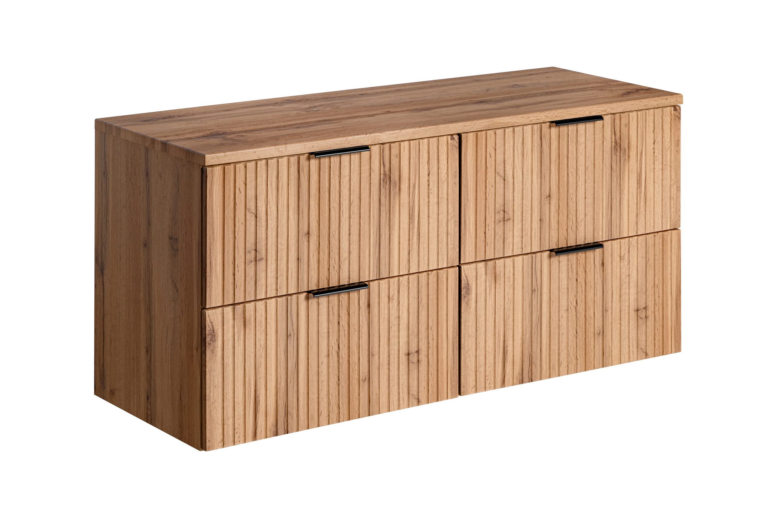 PIASKI Mueble de Lavabo Doble 120 cm ADEL Oak, Con Encimera o Empotrado, Colgante, Para Baño (Con Encimera)