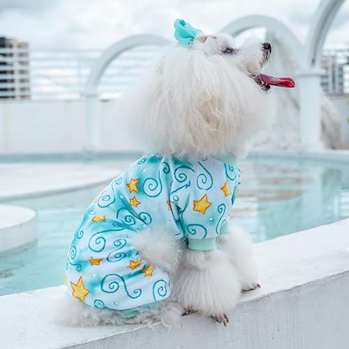 Miniatura 4 de CuteBone Pijamas para perros, pijamas de forro polar suave para cachorros, ropa cálida para mascotas, ropa para gatos, P279L