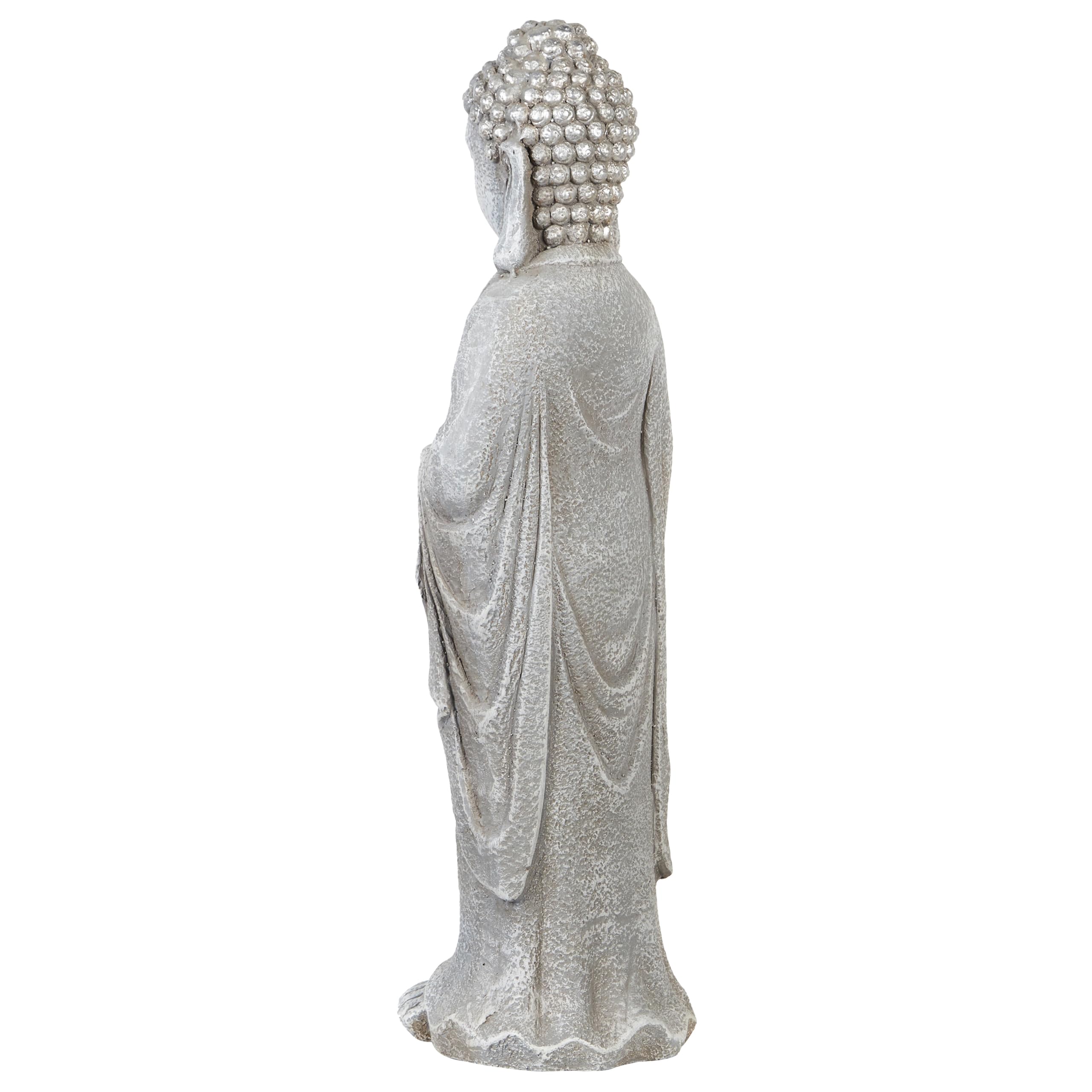 Beliani Figura Decorativa MgO Buda decoración de jardín Interior Exterior Gris Thoiry