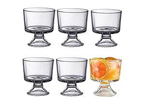 6 Pack 10 Oz Glass Trifle Cups for Ice Cream, Fruit, Pudding