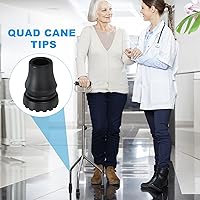 Vista 6 de PATIKIL Puntas de bastón cuádruple de 7/16 pulgadas, 8 piezas de goma antideslizante, accesorios de repuesto para bastón de pie, para mujeres