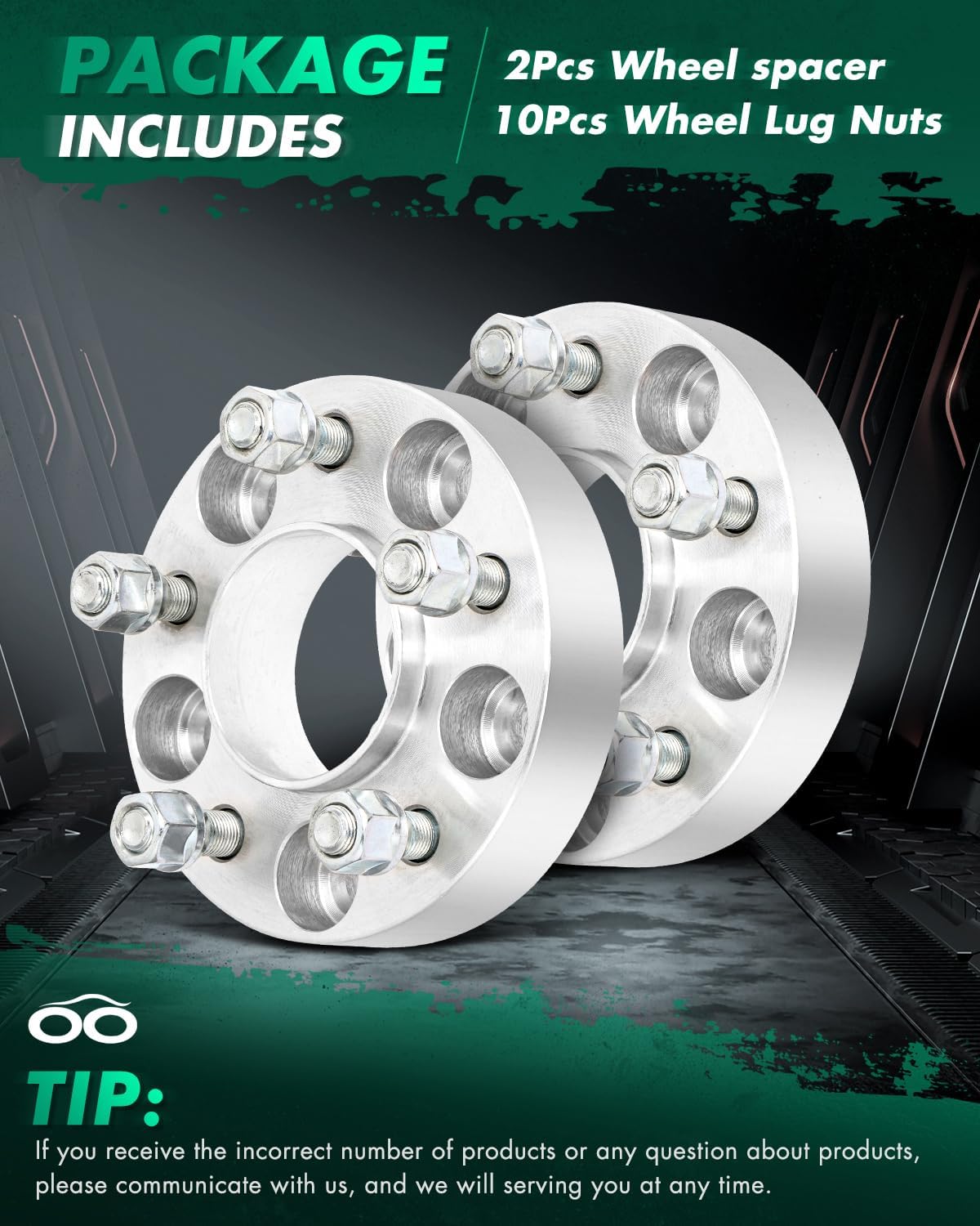 SCITOO 2X 5 Lug 1.25 inch 5x4.5 to 5x4.5 Hubcentric Wheel Spacers Adapters 5x114.3 1/2" Studs 70.5mm for Mustang for Edge for Bronco