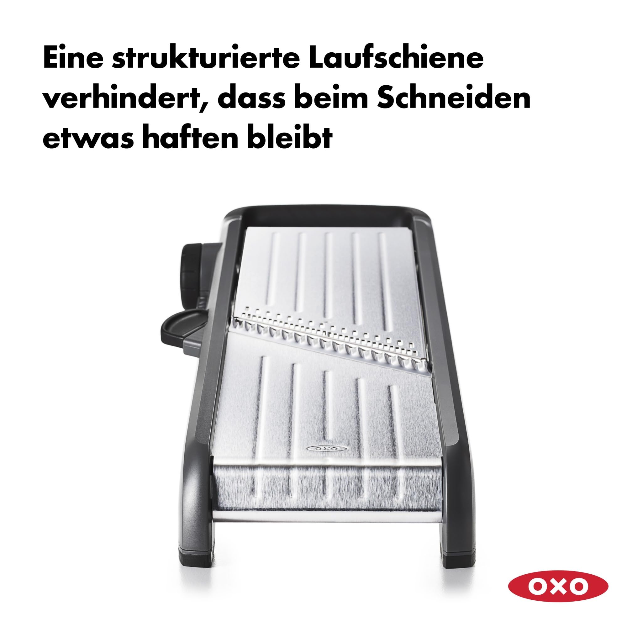 OXO Good Grips Profi Obst- und Gemüsehobel 2 | Die Klingen dieses Küchenhelfers aus gehärtetem, japanischem Edelstahl hobeln einfach, Mit dem weichen