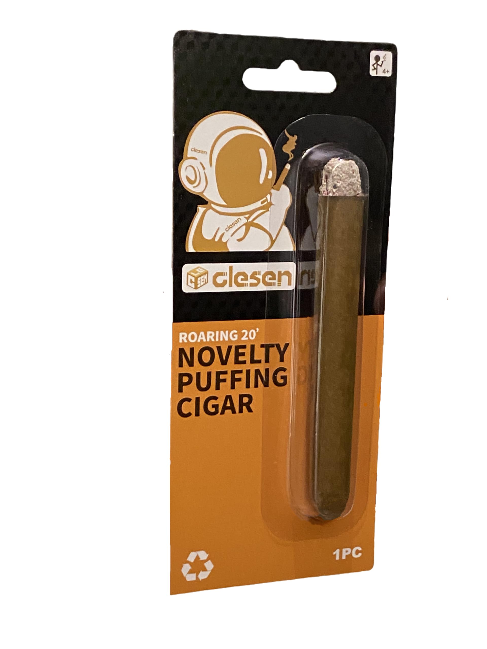CLESEN Puff-Zigarre, 11,4 cm (2 Stück), die Rauch bläst, langlebig, realistisch, ideal für Themenpartys, Requisite für Streich, Halloween-Kostüm, Film oder Theaterspiel, kniffliges, lustiges