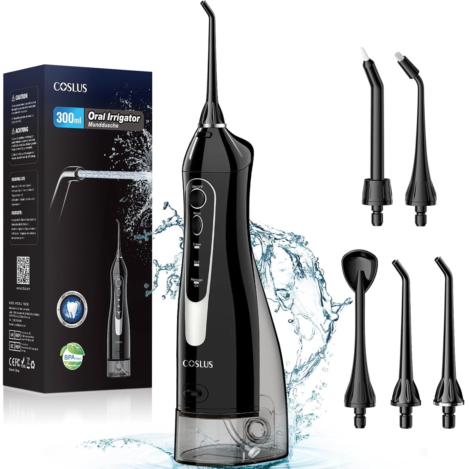Water Dental Flosser Teeth Pick, Tessitop Portable Cordless Oral Irrigator 200ML Rechargeable Travel Irrigation Cleaner IPX7 Waterproof Electric Waterflosser Machine for Teeth Cleaning (200ml)