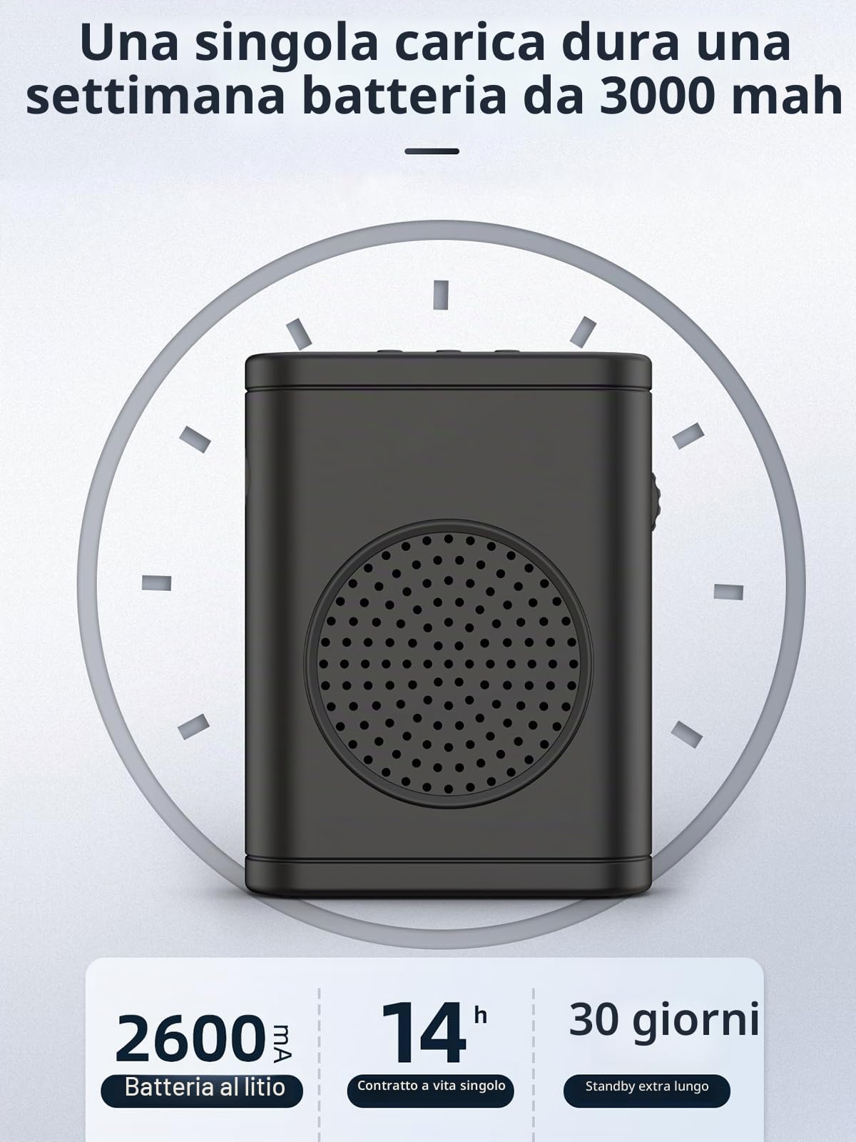 Amplificatore Vocale Portatile 2600mAh Ricaricabile Amplificatore vocale senza fili con Microfono Lavalier Wireless 10W Pa System altoparlante per Insegnanti, Guide Turistiche Sport Trainer