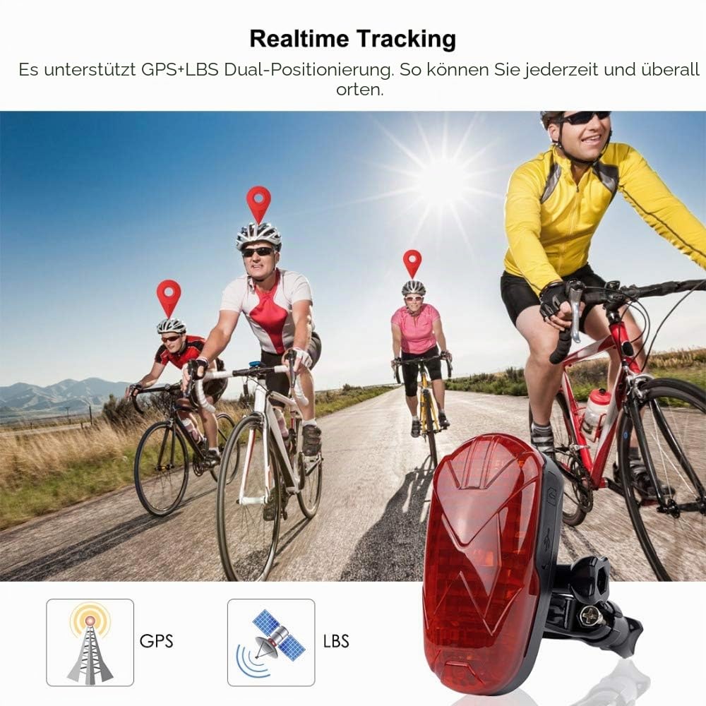 4G GPS Tracker Fahrrad SOS Alarm GPS Tracker Bike mit Versteckter Fahrradhalterung wasserdichte Fahrrad GPS Locator TK906 Lange Standby-Zeit Tracking Lebenslange Kostenlose APP/PC