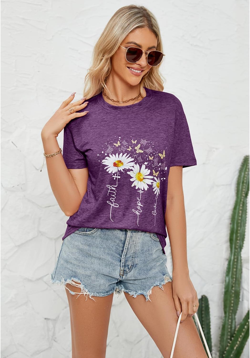 Women's Summer Round Neck Short Sleeve Print Casual Tops Cute Fashion Funny Tshirt - Image 5