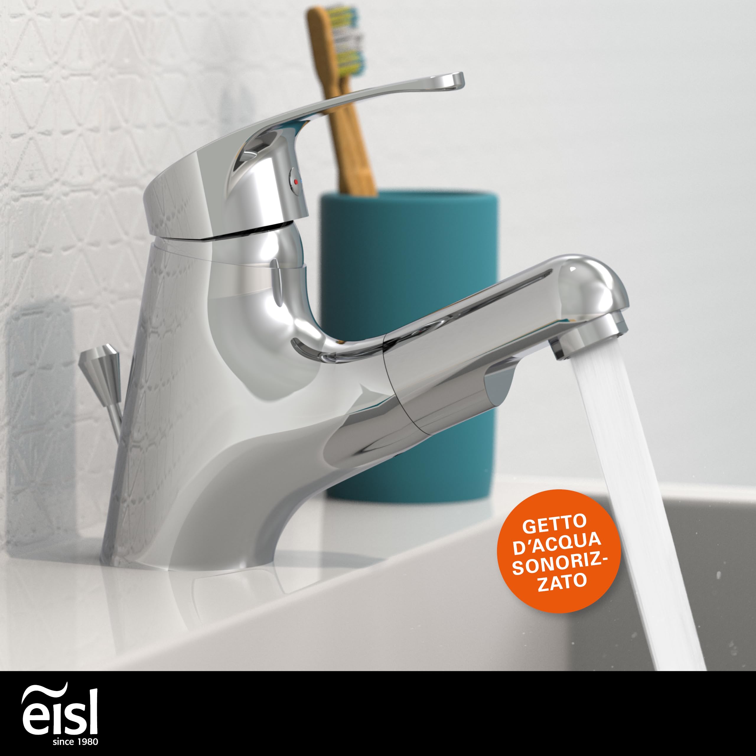 EISL VICO NI075TCO, rubinetto bagno lavabo, rubinetto da bagno con doccetta estraibile, miscelatore per lavabo con doccetta, miscelatore lavabo bagno, cromo