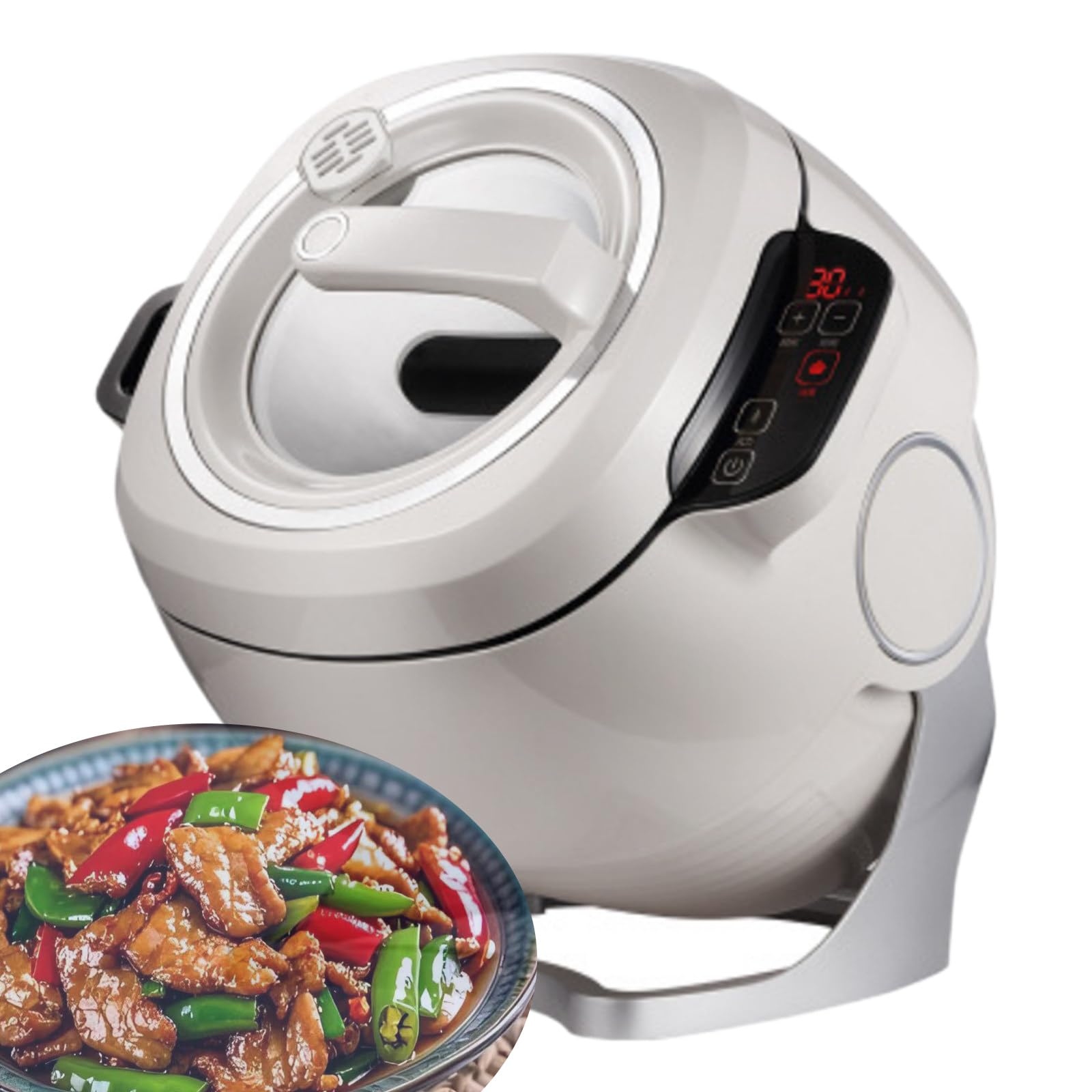 Automatic Cooker with Stir Auto Cooking Machine 6l Automatic Cooking Pot Fried Rice Machine 360 Degree Automatic Rotation
