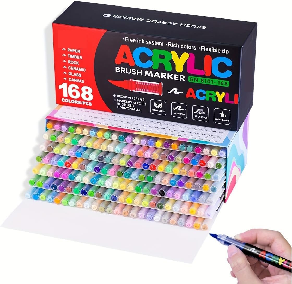 Amazon.com: Acrylic Paint Pens, Soft Brush Tip Acrylic Paint
