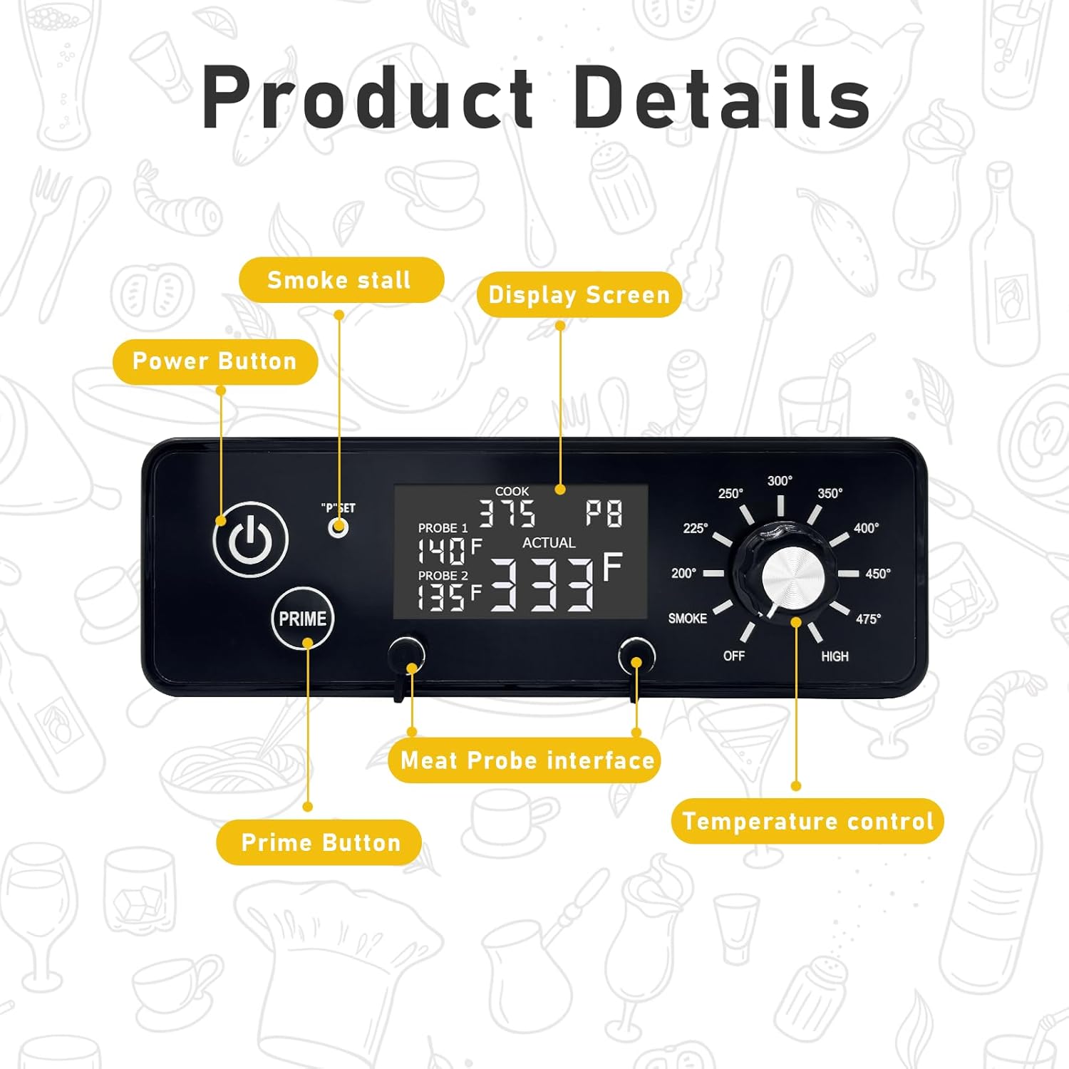 Control Board Replacement for Pit Boss Grills and Smokers, LCD Display Module for AC03P9, PB440D2/ PB1150G/ PB850G/ PB550G/ PB820/ Pro 1100 Wood Pellet Grills