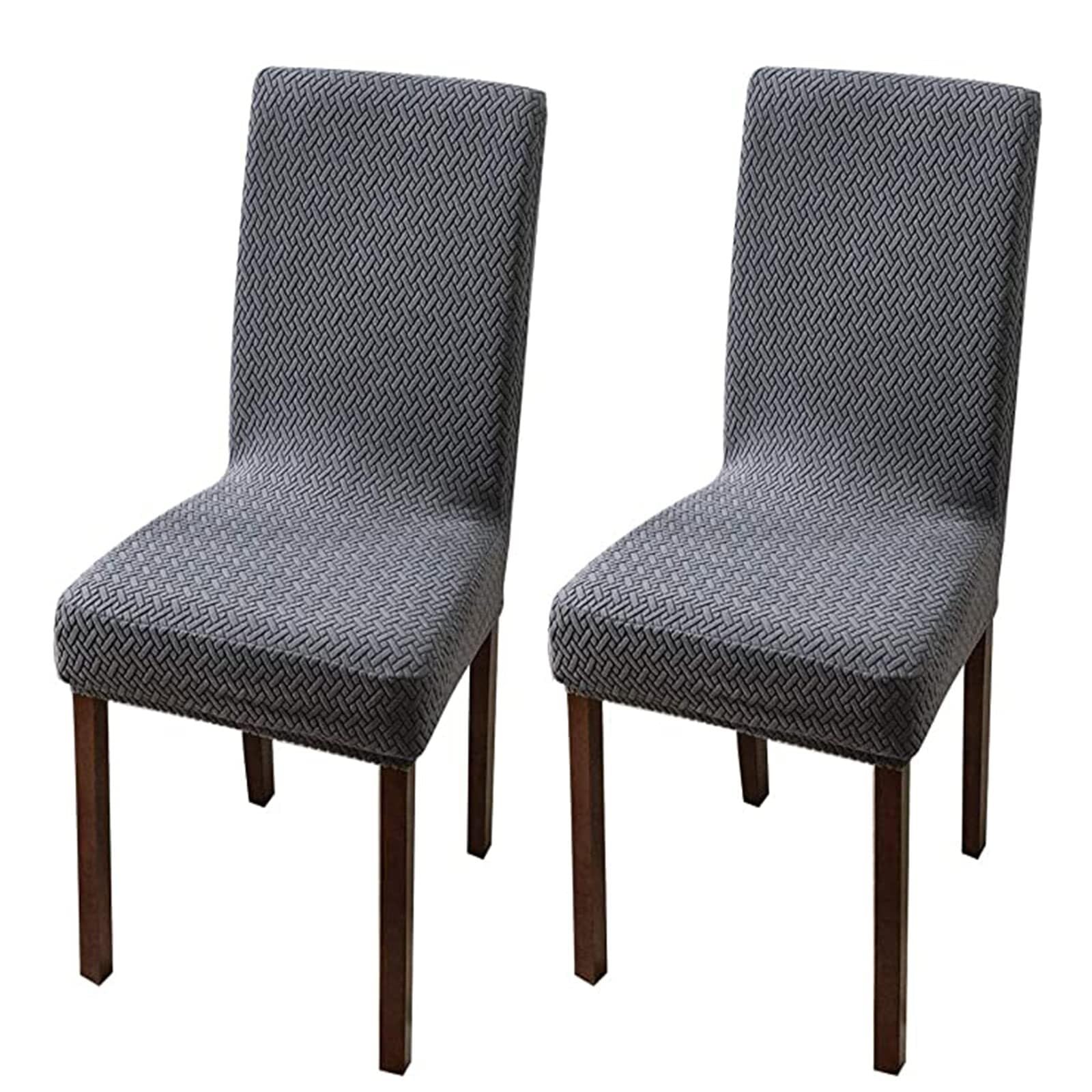 NMVAWIPT Stretch Polyester-Spandex Dining Chair Covers Elastic Washable Removable Seat Protectors For Kitchen Wedding Banquet(#4,2pcs)