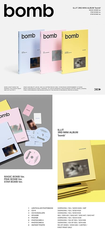 【新品未開封】ILLIT PHOTOBOOK bomb Merch　4点セット Amazon.com: ILLIT - 3rd Mini Album [bomb] Photobook STAR